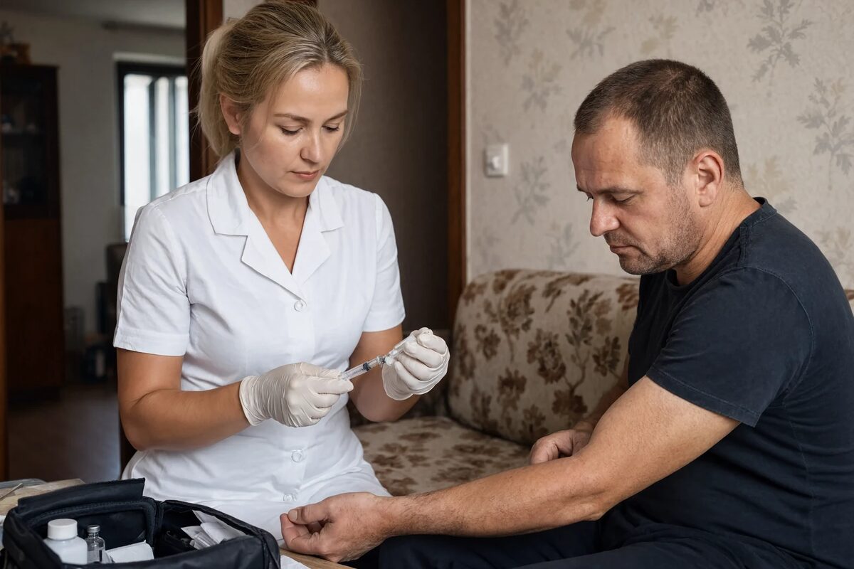 Нарколог оценивает психологическое состояние пациента